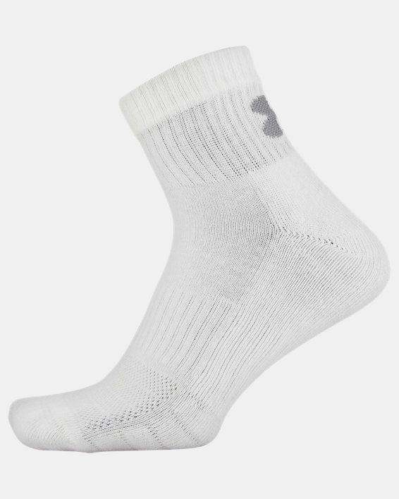 Youth UA Training Cotton Quarter – 6-Pack Socks, White, pdpMainDesktop image number 2